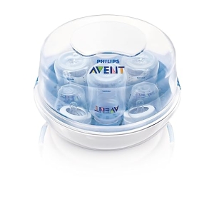 Philips AVENT Microwave Steam Sterilizer for Baby Bottles, Pacifiers, Cups and More, SCF281/05