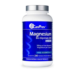 CanPrev - Pure Magnesium Bis-Glycinate 200mg (Gentle) | 240 v-caps | Elemental Chelated Complex Supplement | Magnesium bis-glycinate blend - Glycine, Magnesium Oxide, Magnesium bis-glycinate chelate | Vegan