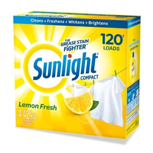 Sunlight Lemon Fresh Powder Laundry Detergent, 120 Wash Loads 4.42 Kg (Packaging May Vary)