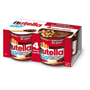 NUTELLA & GO! Hazelnut And Cocoa Spread With Breadsticks, Snack Packs, Perfect Bulk Snacks for Kids, 52 Grams, Pack of 4