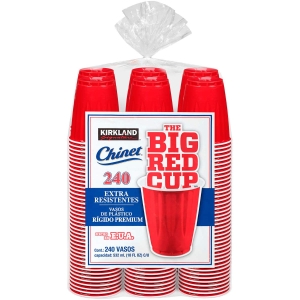 Kirkland Signature Chinet 18 Oz Red Disposable Plastic Cups (240Count)