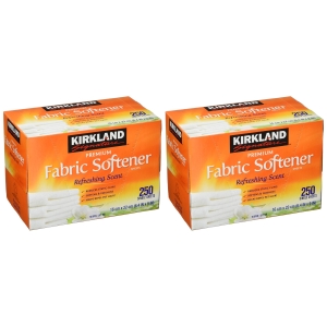 Kirkland Signature Premium Fabric Softener Sheets, Refreshing Scent 250 CT (Pack of 2)