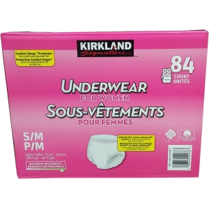 Kirkland Signature protective underwear for women, Small/Medium, 84 Count